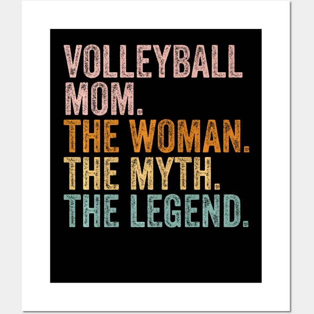 Volleyball Mom The Woman The Myth The Legend Funny Mom Premium Wall Art by jadolomadolo